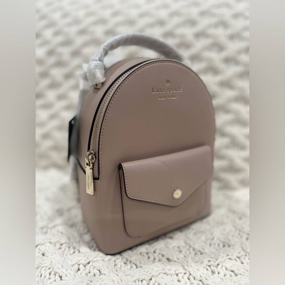 Kate Spade Schuyler Mini Backpack Leather Warm Beige